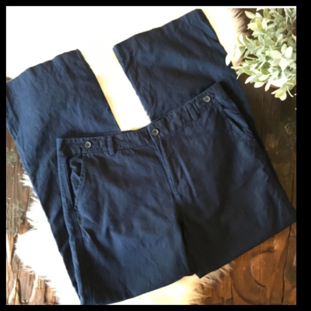 Banana Republic Navy Blue Linen Cotton Trousers Size W30●